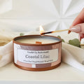 Coastal Lilac Luxury Candle | 8oz Non-Toxic Soy Candle with Wooden Wick | Clean Burn